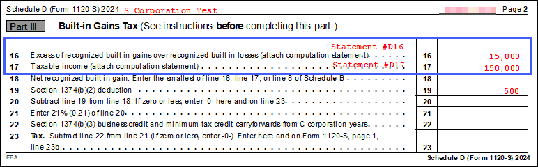 Image of Part III on Schedule D